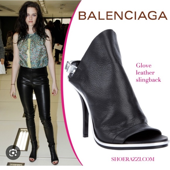 Balenciaga glove snake embossed sandals heels red black 36 - Picture 14 of 15